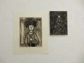 （左）「美人」（右）「美人の世界」　銅版画　2019