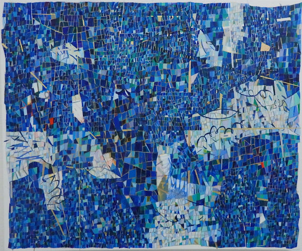 「きらめく青に漂うワクワク」キャンバスに油彩　50×60cm　2019