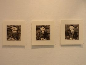 （左から）「a drunken man Ⅲ」「a drunken man Ⅰ」「a drunken man Ⅱ」