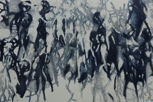 「境界の風景 19-2」エッチング　80×120cm 　2019