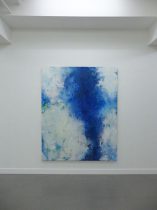 「青が立つ」パネル・寒冷紗・石膏地・顔料・アクリルメディウム　1300×1620mm　2019