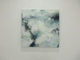 「afterglow2019　No.1」パネル・寒冷紗・石膏地・顔料・アクリルメディウム　300×300mm　2020