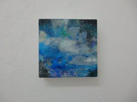 「close your eyes2020 No.1」パネル・寒冷紗・石膏地・顔料・アクリルメディウム　150×150mm　2019