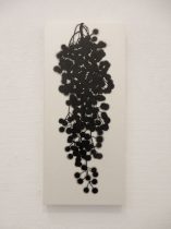 「血球」墨、雁皮紙、木製パネル 50×22.5cm 2016