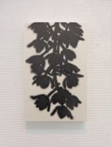 「花房」墨、雁皮紙、木製パネル 25×15.8cm 2020