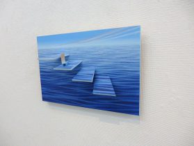 「ひなたぼっこ計画20-4」木製パネル、アクリル絵具、他　22×33×6.3cm