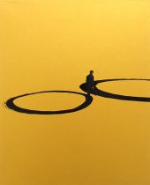 「円相に関する―考察~大なるものへ~」油彩、水性アルキド樹脂絵具、パネル 27.3×22cm 2020