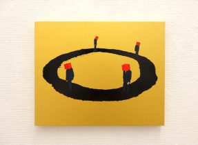 「円相に関する―考察 ~Aたち~」油彩、水性アルキド樹脂絵具、パネル 27.3×22cm 2020