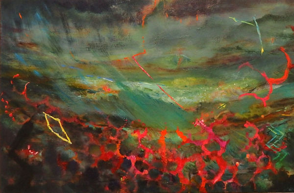 「滅ぶ生まれる」oil on canvas　100×65.2cm　2020