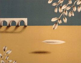 「古い橋」リトグラフ　38×48cm　2020