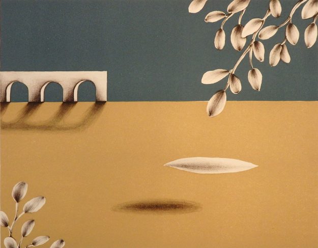 「古い橋」リトグラフ　38×48cm　2020