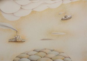 「辺境地#15」リトグラフ　74×54cm　2019