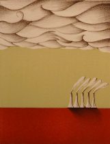 「風もないのに雲は、#9」リトグラフ　30×22cm　2020