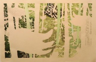 「The forest of wisdom」越前雲肌麻紙に木版　91×145cm　2020