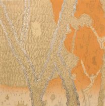 「I want to see your smile」越前雲肌麻紙に木版　50×50cm　2019