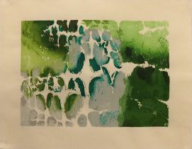 「The cues」越前半草鳥の子紙に木版　34×46.55cm　2020