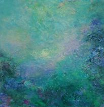 「光の波動 No.12-朝摘みの花から-」油彩、キャンヴァス　200×200×35mm