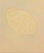 「はなれていく意識」顔料、アクリル、オイルパステル、麻布　53×45.5cm