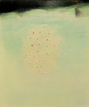 「はなれていく意識」顔料、アクリル、麻布　45.5×38cm