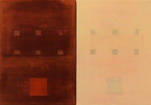 「はなれていく意識」顔料、アクリル、麻布　各33.3×24.2cm