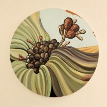 「果てしなく続く場所で3」キャンバス、油彩　φ59.7cm　2020