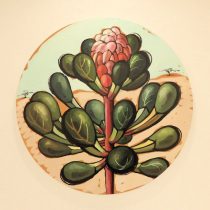 「果てしなく続く場所で1」キャンバス、油彩　φ59.7cm　2020