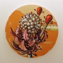 「果てしなく続く場所で2」キャンバス、油彩　φ59.7cm　2020