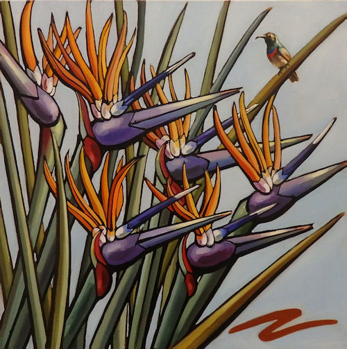 「自己主張の強い植物たち4」キャンバス、油彩　65.2×65.2cm　2020