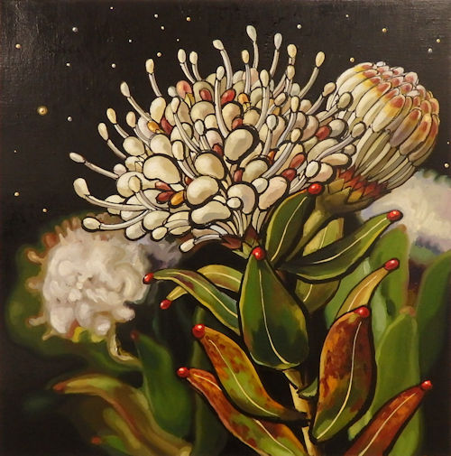 「自己主張の強い植物たち3」キャンバス、油彩　65.2×65.2cm　2020