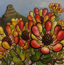 「自己主張の強い植物たち4」キャンバス、油彩　65.2×65.2cm　2020