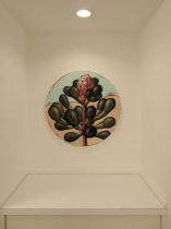 「果てしなく続く場所で1」キャンバス、油彩　φ59.7cm　2020