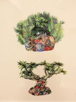 「Bonsai ベイベー」紙にアクリル　30×30cm　2021