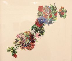 「あつまれハナハナ」紙にアクリル　30×30cm　2021