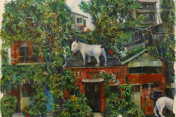 「オレの庭」キャンバス、油彩　F4　2020