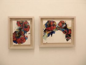 （左）「Hana1」（右）「Hana2」木製パネル、テンペラ