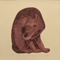 「切りとられたグルル」木版コラグラフ　20×20cm　2018