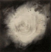 「Seed」木製パネル、ピグメント、水晶末、膠　27.3×27.3cm　2021