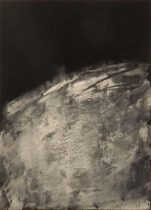 「Land」木製パネル、ピグメント、水晶末、膠　100×72.7cm　2019