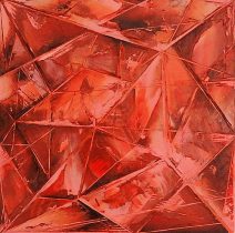 「ガーネットとして」油彩、キャンバス　227××227mm　2019
