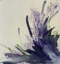 「萌芽drawing1」アルシュ紙にアクリル、墨、パステル、色鉛筆 12×12cm 2020