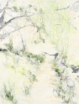 「ヒカリノミチⅢ」綿布にアクリル、パステル、墨 65.2×50cm 2021 撮影:川上弘美