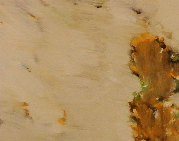 「カランコエ」画仙紙、顔料、岩絵具、膠、アクリルメディウム　14×18cm　2021