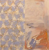 「虹」画仙紙、顔料、岩絵具、膠、アクリルメディウム　140×140cm　2021