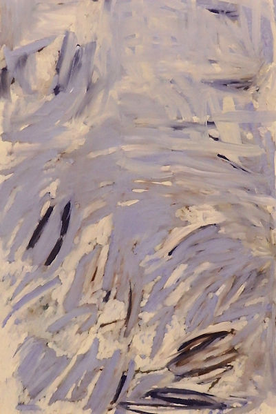 「遠くの空」画仙紙、顔料、岩絵具、膠、アクリルメディウム　142×95cm　2021