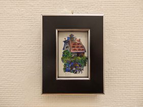 「近所の家」紙にアクリル　2021