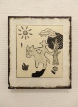「a sunny day（あるのどかな日）」銅版画　185×165mm　2021