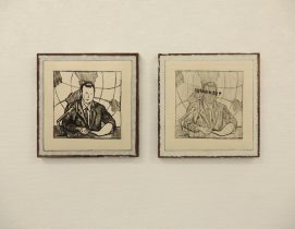 （左）「今日のニュース」（右）「terminated」銅版画　260×260mm　2021