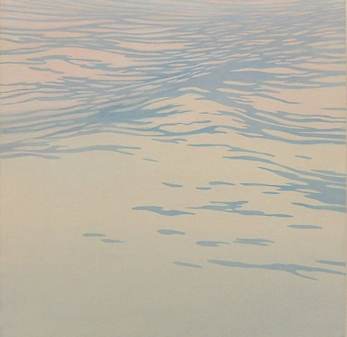 「Traces of wind Ⅱ」雲肌麻紙に岩絵の具、 水彩、アクリル　30×30cm　2020