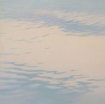 「Traces of wind Ⅰ」雲肌麻紙に岩絵の具、 水彩、アクリル　30×30cm　2020