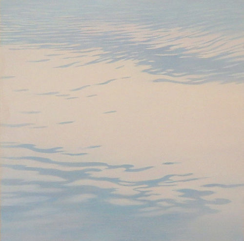 「Traces of wind Ⅰ」雲肌麻紙に岩絵の具、 水彩、アクリル　30×30cm　2020